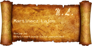 Martinecz Lajos névjegykártya